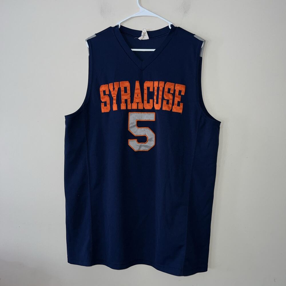 Syracuse Basketball Jersey #5 Vintage Dodger Blue Navy Authentic Mens 2XL XXL